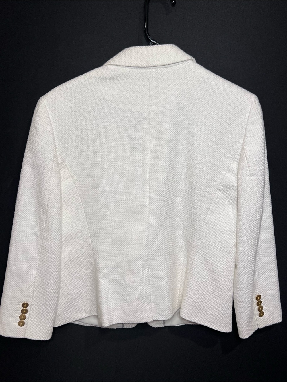 Ann Taylor White Women's Textured Single-Button Blazer - Picture 11 of 13
